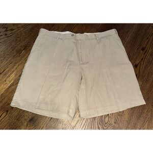 Peter Millar Shorts Mens 40 Khaki Beige Chino Linen Silk‎ Golf NWT